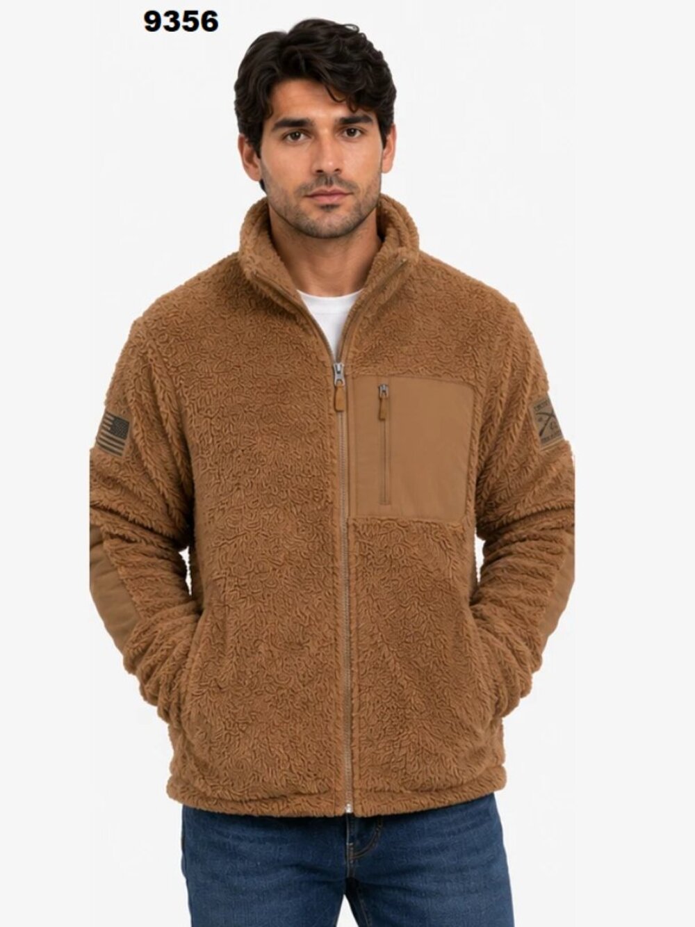 NWT Grunt Style Men's Coyote Brown Full-Zip Rugged Fleece Sweater Jacket